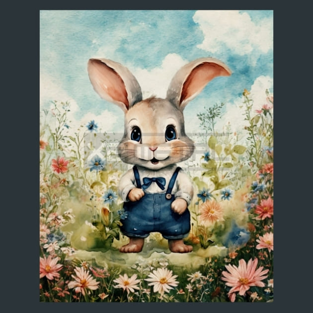 Pete the Rabit 15 Metal Wall Art and Desktop Mouse Pad by X2Metal