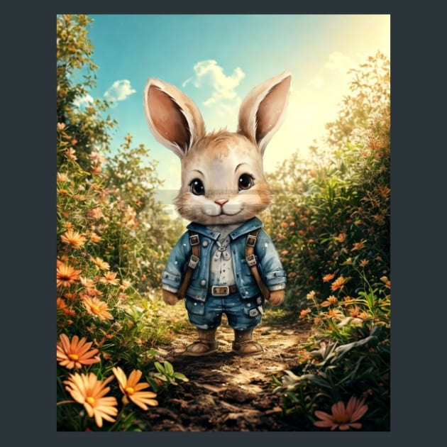 Pete the Rabit 17 Metal Wall Art and Desktop Mouse Pad by X2Metal