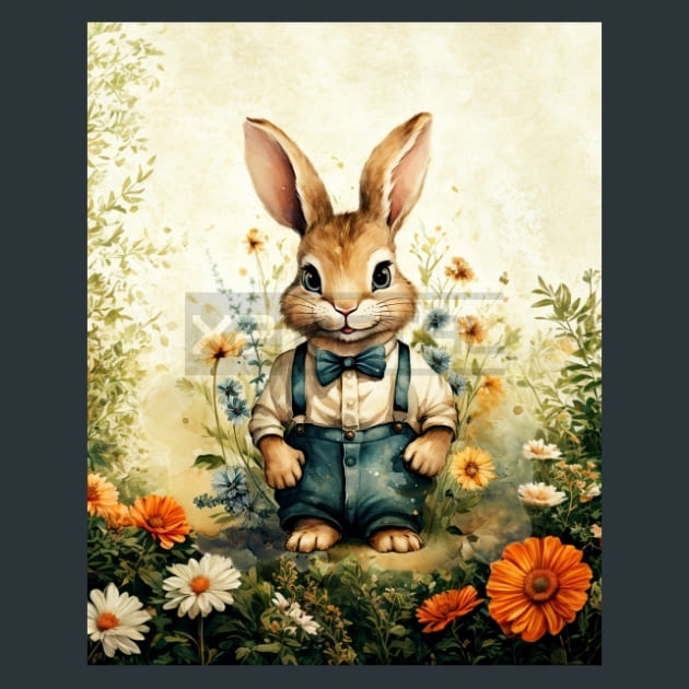 Pete the Rabit 18 Metal Wall Art and Desktop Mouse Pad by X2Metal