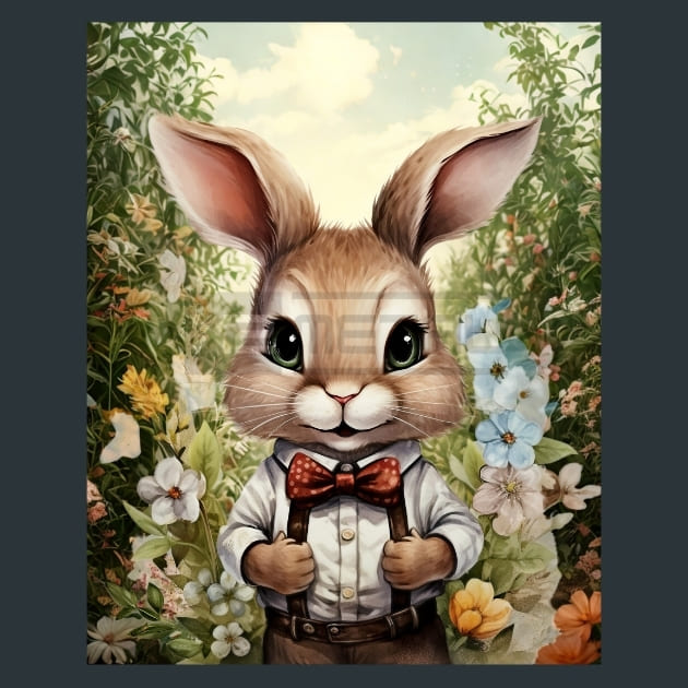Pete the Rabit 2 Metal Wall Art and Desktop Mouse Pad by X2Metal