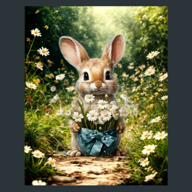 Pete the Rabit 20 Metal Wall Art and Desktop Mouse Pad by X2Metal