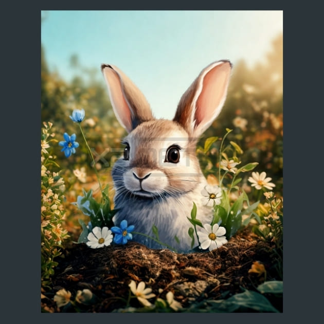 Pete the Rabit 23 Metal Wall Art and Desktop Mouse Pad by X2Metal