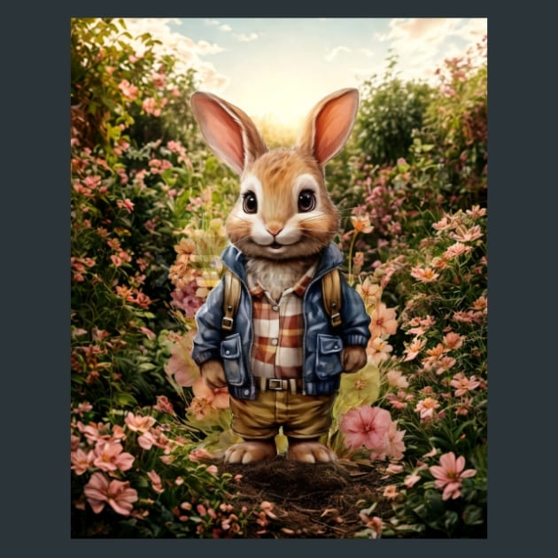 Pete the Rabit 6 Metal Wall Art and Desktop Mouse Pad by X2Metal