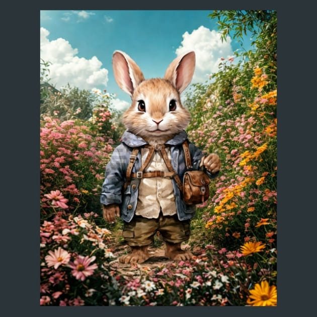 Pete the Rabit 7 Metal Wall Art and Desktop Mouse Pad by X2Metal