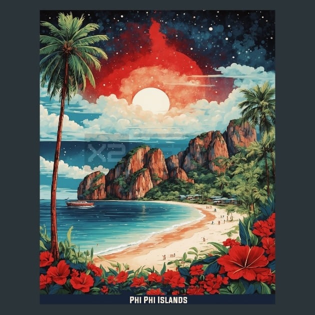 Phi Phi Island Thailand Metal Prints Posters and Mouse Pads