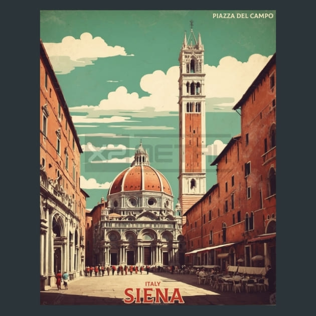 Piazza del Campo Metal Wall Art and Desktop Mouse Pad by X2Metal