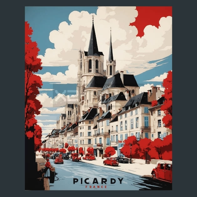 Picardy France Metal Wall Art and Desktop Mouse Pad by X2Metal