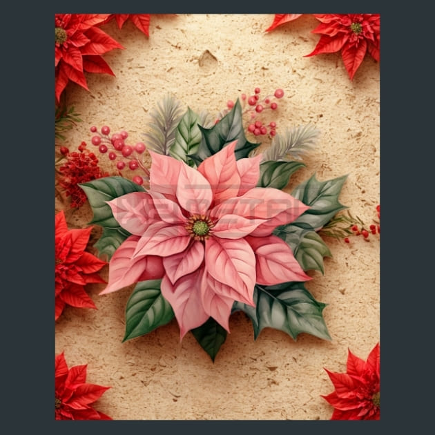 Pink Christmas 16 Metal Wall Art and Desktop Mouse Pad by X2Metal