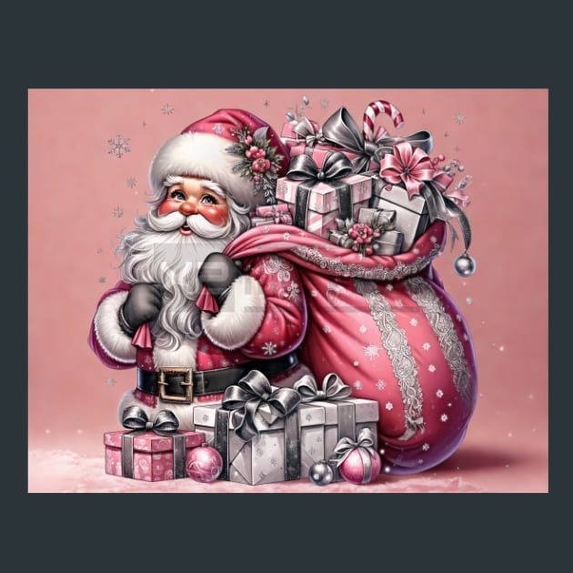 Pink Christmas 17 Metal Wall Art and Desktop Mouse Pad by X2Metal