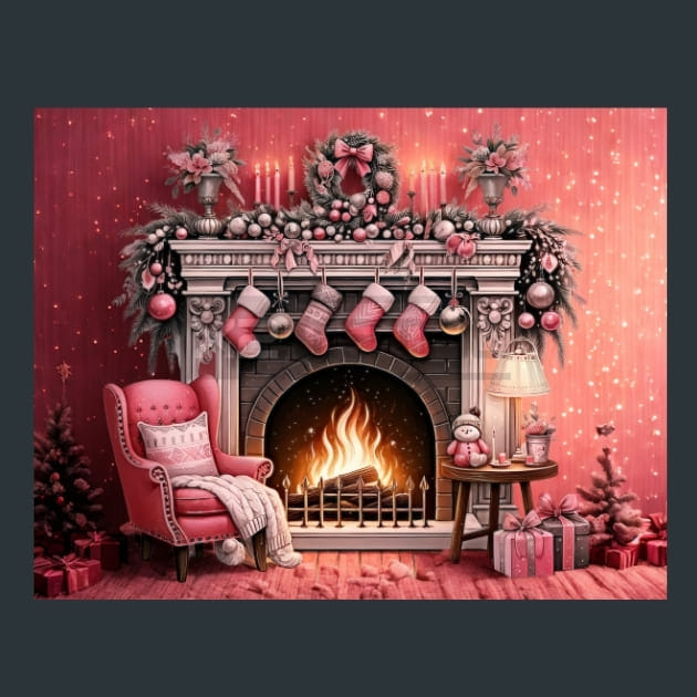 Pink Christmas 18 Metal Wall Art and Desktop Mouse Pad by X2Metal