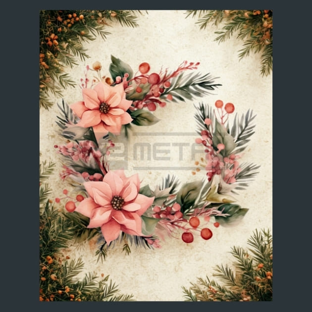 Pink Christmas 1 Metal Wall Art and Desktop Mouse Pad by X2Metal
