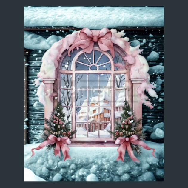 Pink Christmas 2 Metal Wall Art and Desktop Mouse Pad by X2Metal