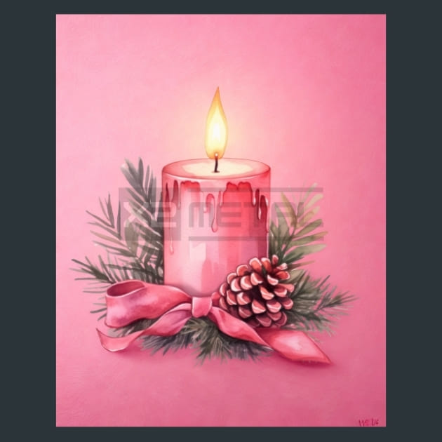 Pink Christmas 42 Metal Wall Art and Desktop Mouse Pad by X2Metal