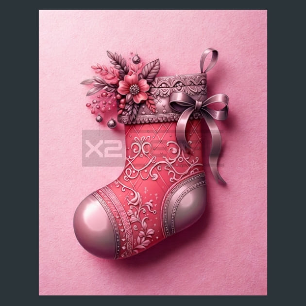 Pink Christmas 4 Metal Wall Art and Desktop Mouse Pad by X2Metal