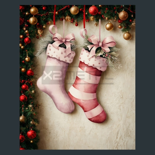 Pink Christmas 6 Metal Wall Art and Desktop Mouse Pad by X2Metal