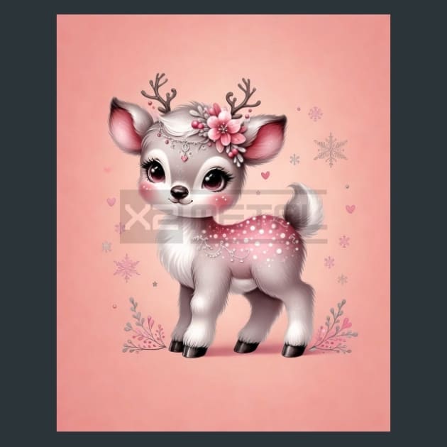 Pink Christmas 6 Metal Wall Art and Desktop Mouse Pad by X2Metal