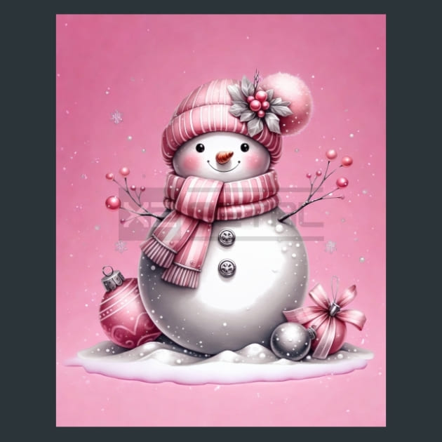 Pink Christmas 7 Metal Wall Art and Desktop Mouse Pad by X2Metal
