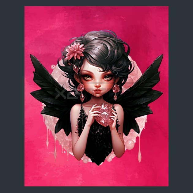 Pink Goth Fairies 10 Metal Wall Art and Desktop Mouse Pad by X2Metal