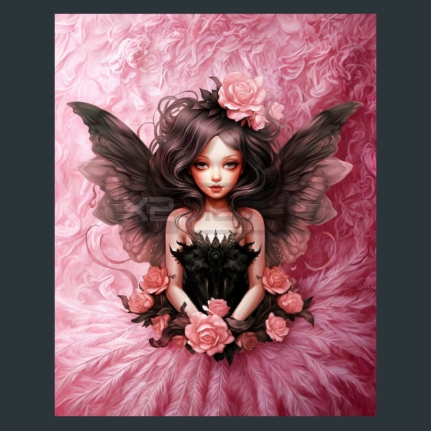 Pink Goth Fairies 11 Metal Wall Art and Desktop Mouse Pad by X2Metal