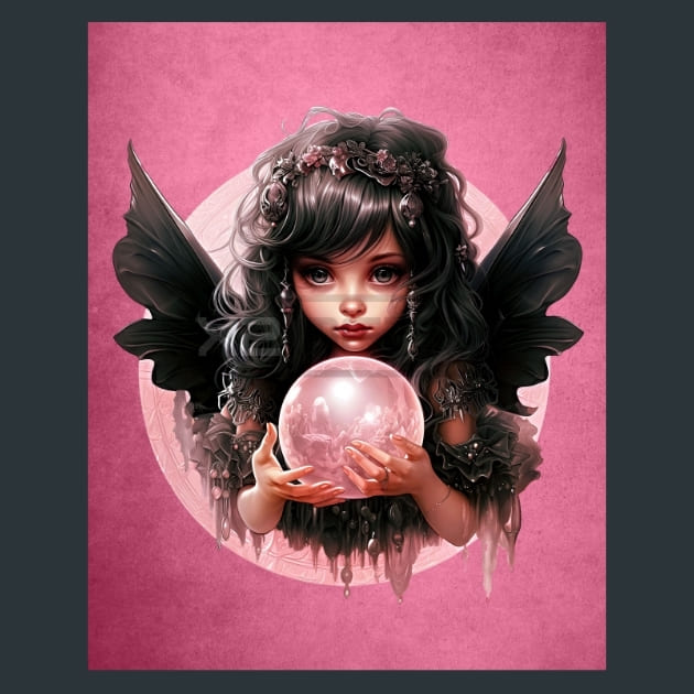 Pink Goth Fairies 12 Metal Wall Art and Desktop Mouse Pad by X2Metal
