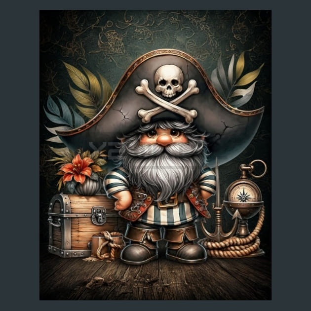 Pirates Gnomes 2 Metal Wall Art and Desktop Mouse Pad by X2Metal