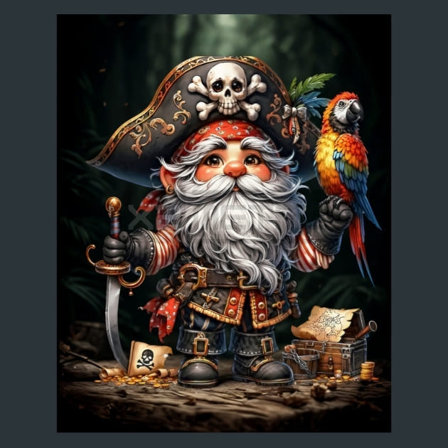 Pirates Gnomes 3 Metal Wall Art and Desktop Mouse Pad by X2Metal