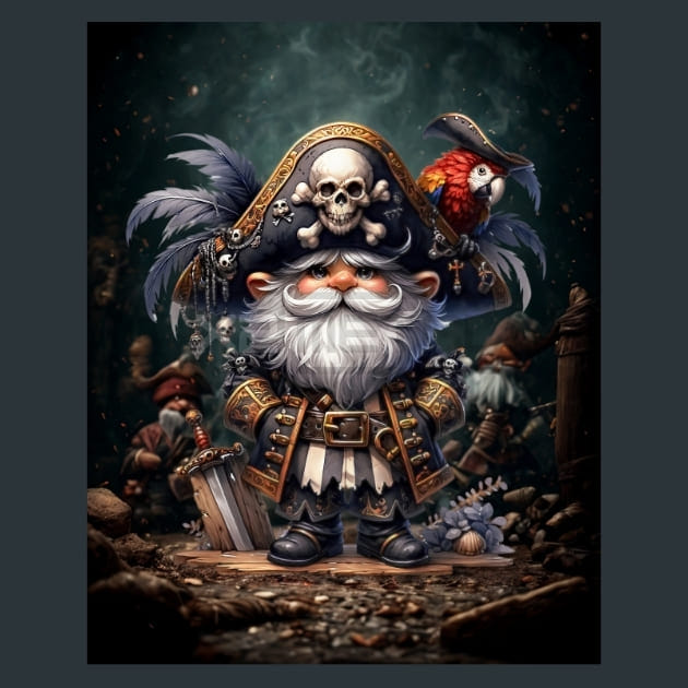 Pirates Gnomes 4 Metal Wall Art and Desktop Mouse Pad by X2Metal