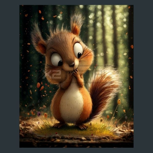 Squirrel-10 Metal Wall Art and Desktop Mouse Pad by X2Metal