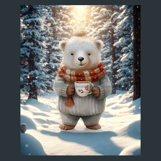 Polar Bear 7 Metal Wall Art and Desktop Mouse Pad by X2Metal