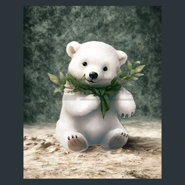 Polar Bear 9 Metal Wall Art and Desktop Mouse Pad by X2Metal