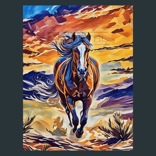Prowling Horse Metal Wall Art and Desktop Mouse Pad by X2Metal