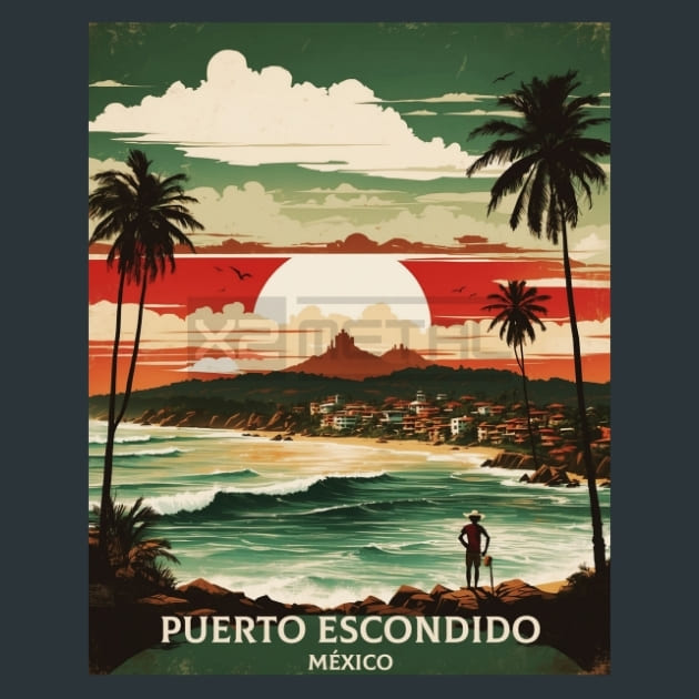 Puerto escondido Mexico Metal Prints Posters and Mouse Pads