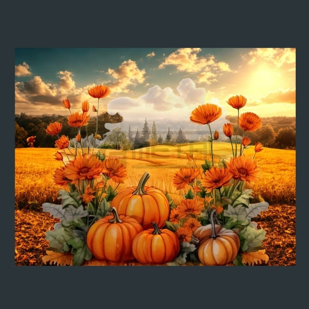 Pumpkin-and-Flowers-1-metal-prints-posters-mouse-pads