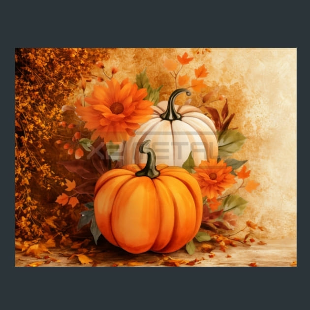 Pumpkin-and-Flowers-14-metal-prints-posters-mouse-pads
