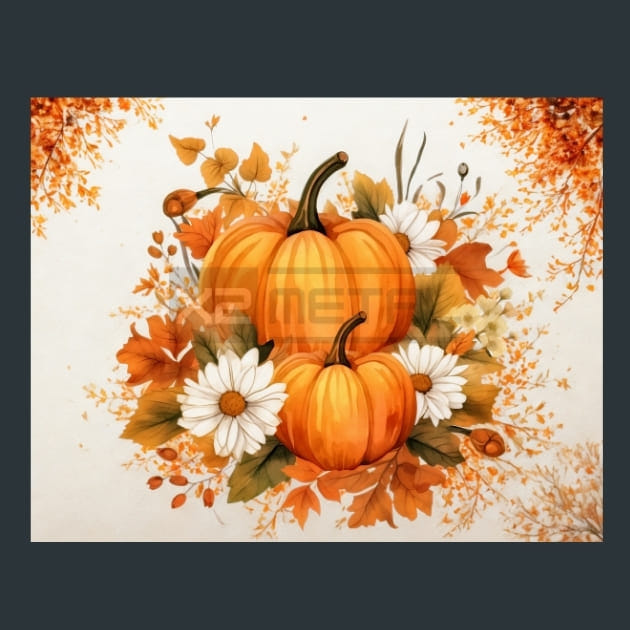 Pumpkin Flowers 16 Metal Wall Art and Desktop Mouse Pad by X2Metal