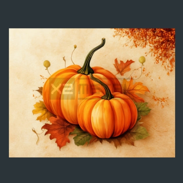 Pumpkin-and-Flowers-30-metal-prints-posters-mouse-pads