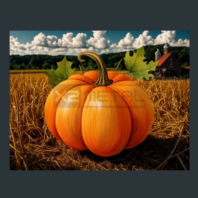 Pumpkin Flowers 32 Metal Wall Art and Desktop Mouse Pad by X2Metal