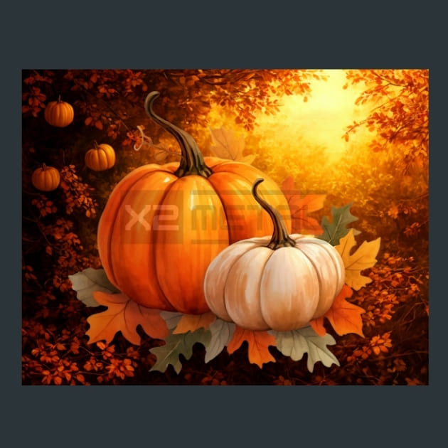Pumpkin Flowers 33 Metal Wall Art and Desktop Mouse Pad by X2Metal