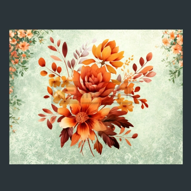 Pumpkin Flowers 40 Metal Wall Art and Desktop Mouse Pad by X2Metal
