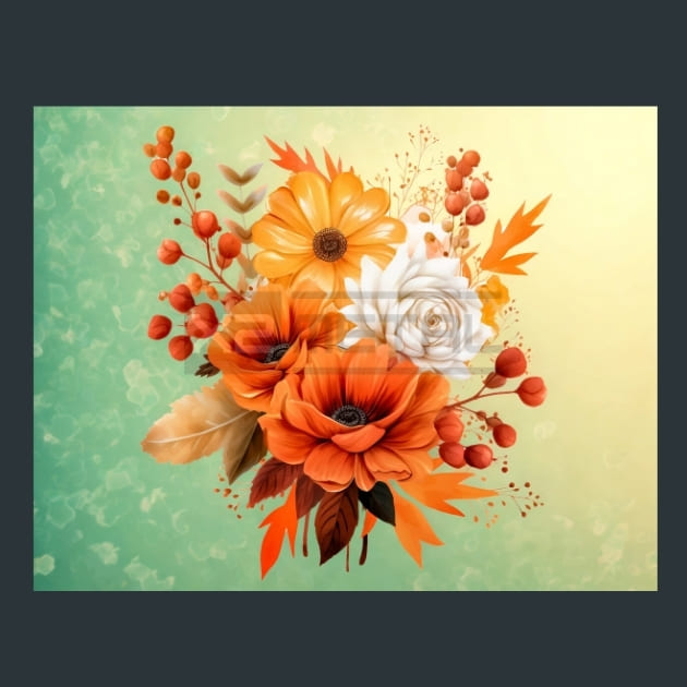 Pumpkin Flowers 41 Metal Wall Art and Desktop Mouse Pad by X2Metal