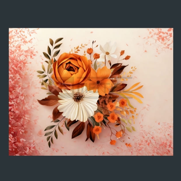 Pumpkin Flowers 42 Metal Wall Art and Desktop Mouse Pad by X2Metal