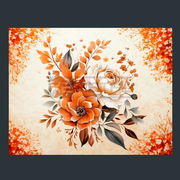 Pumpkin Flowers 43 Metal Wall Art and Desktop Mouse Pad by X2Metal