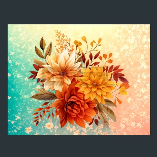 Pumpkin Flowers 44 Metal Wall Art and Desktop Mouse Pad by X2Metal