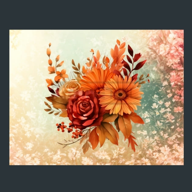 Pumpkin Flowers 45 Metal Wall Art and Desktop Mouse Pad by X2Metal