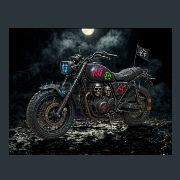 Punk Bike Metal Wall Art and Desktop Mouse Pad by X2Metal