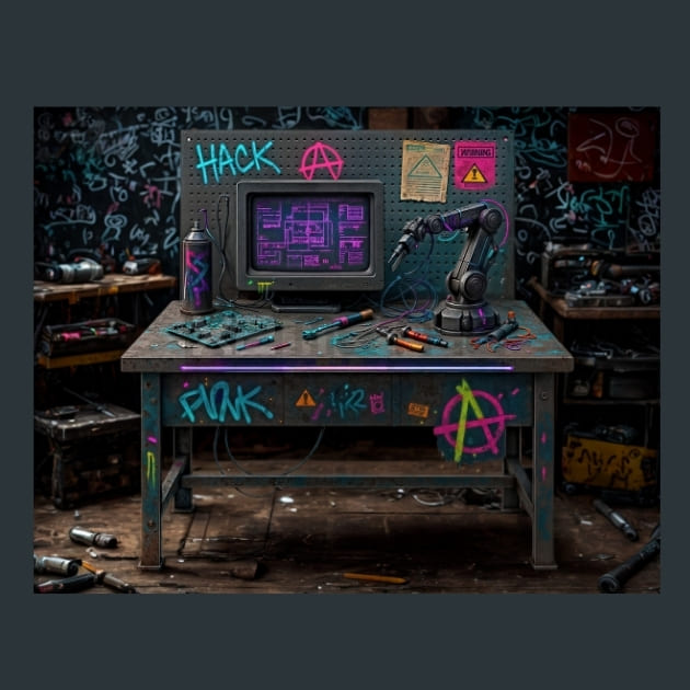 Punk_Engineer_Workbench_metal_prints_posters_mouse_pads