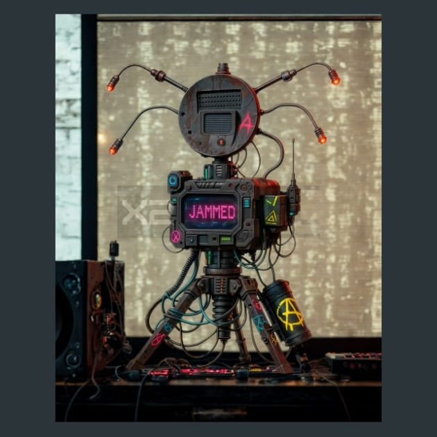 Punk Signal Jammer Beacon Metal Wall Art and Desktop Mouse Pad by X2Metal