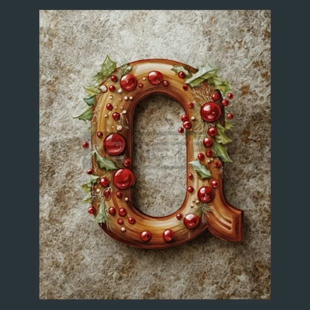 Q2 Xmas Letters Metal Wall Art and Desktop Mouse Pad by X2Metal