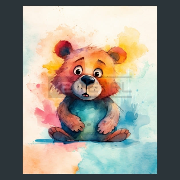 Quirky-Bear-Animal-28-metal-prints-posters-mouse-pads