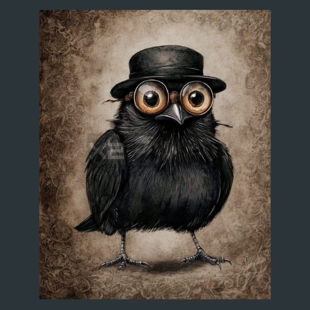 Quirky-Crows-1-metal-prints-posters-mouse-pads